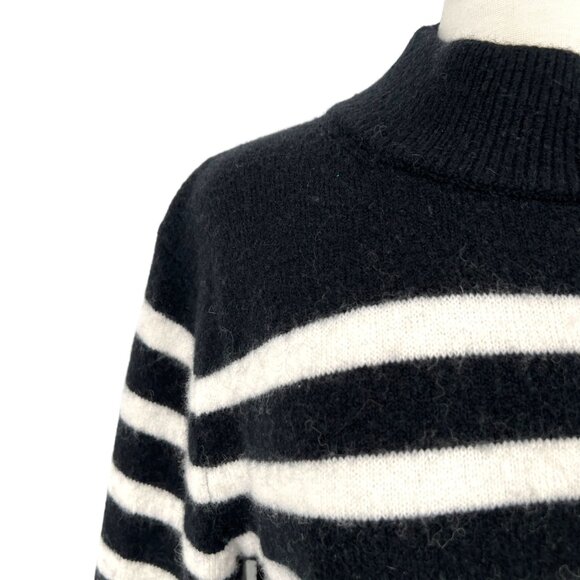 J.Crew Striped Supersoft Sweater Textured Black White Size XS - Picture 10 of 14